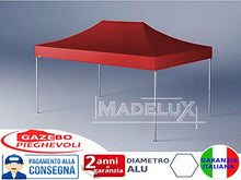 Gazebo Giallo 4,5x3 Pieghevole Alluminio a Forbice Ombrello Professionale coldiretti fiere PVC a Fisarmonica piantone Esagonale