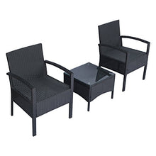 Outsunny Set Mobili da Giardino 3pz Set 2 Sedie e Tavolino con Cuscini Poly Rattan