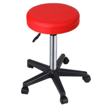 Sgabello Girevole con Ruote - Altezza Regolabile (45-60 cm), Seduta Imbottita in Ecopelle, Colore e Set a Scelta - Sgabello da Ufficio, Studio Medico, Massaggio, Tattoo, Parrucchiere (1 pezzo, Rosso)