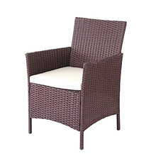 Mendler Salottino da Esterno Giardino HWC-D82 polyrattan Marrone con Cuscini Avorio