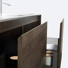 Mobile da bagno sospeso Freya 1900 effetto legno- cassetti con illuminazione a LED