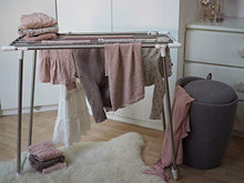 WENKO Sgabello portabiancheria Candy grigio effetto lino, ABS, 36 x 50.5 x 36 cm, Grigio