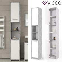 Vicco Mobiletto bagno Kiko Mobiletto alto Armadietto bagno Bianco/Cemento