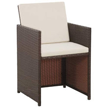 Festnight Set da Pranzo da Giardino con Cuscini, Tavolo Sedie da Giardino, Set Mobili da Giardino in Polyrattan Marrone 5 pz