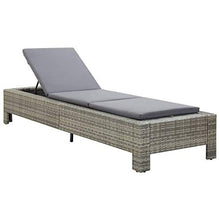 vidaXL Lettino Prendisole Regolabile Robusto con Cuscino Spesso Foderato con Zip Sdraio Chaise Longue Telaio in Acciaio Marrone in Polyrattan