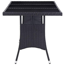 OUSEE Set Mobili da Pranzo per Giardino 9 pz in Polyrattan Nero