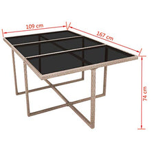 UnfadeMemory Set da Pranzo da Giardino per Giardino o Patio 11 pz con Cuscini in Polyrattan Beige