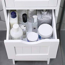 YIZHE Mobiletto Bagno con 4 Cassetti, Piccolo Mobile da Bagno, Mobiletto con Supporto a Pavimento e Armadietto di Legno