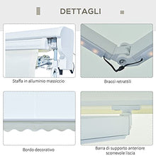 Outsunny Tenda da Sole 250x200cm per Esterno a Bracci con Apertura Automatica, Telecomando e Luci a LED, Beige