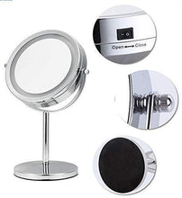 Specchio Pieghevole Portatile 7 Pollici 5 Volte ingrandimento Trucco con LED