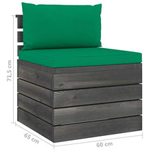 vidaXL Divano Centrale da Giardino Pallet con Cuscini in Legno di Pino