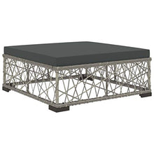 SKM Set Divani da Giardino 10 pz con Cuscini in Polyrattan Grigio D