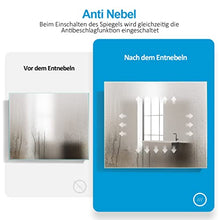 Heilmetz Specchio da bagno a LED con illuminazione, luce bianca calda, specchio da parete (Stile C, 50x70cm Touchschalter + Beschlagfrei)