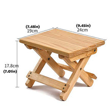 Sgabello pieghevole, portatile in legno, per uso domestico, quadrato, in bambù, pieghevole, per soggiorno, bagno, camera da letto, giardino