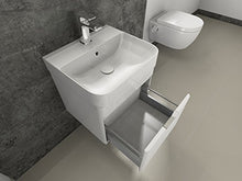 Aqua Bagno Set di mobili da bagno Piccolo, con mobiletto da bagno, in ceramica, 48 cm, colore: bianco