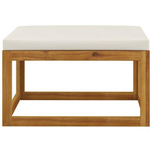 SKM Set Divani da Giardino 3 pz con Cuscini Crema in Legno Acacia