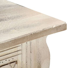 vidaXL Comodino Bianco 50x30x50 cm in Legno Massello di Mango