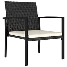 FAMIROSA Set da Pranzo da Giardino 7 pz in Polyrattan Nero-5709