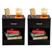 Yyqx Comodino Comodino 2X Comodino con cassetto Mobili Camera Comodino Bagagli Nero Comodini Letto