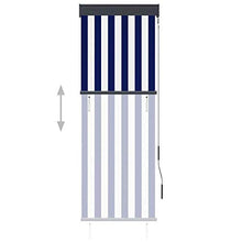 vidaXL - Tenda avvolgibile per esterni, 60 x 250 cm, colore: blu e bianco