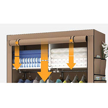 Rollsnownow - Armadietto in tela per camera da letto con asta appendiabiti, 105 x 45 x 170 cm B