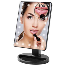 GERUIKE Specchio Trucco con Luci,Specchio Trucco con Ingrandimento 10X,Specchio con LED, Specchio per il Trucco Cosmetico, Touch Screen Ricaricabile USB