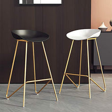 ZINIUKEJI Sedia da Bar Sgabello da Bar con Altezza da Bar, Sedile in PP Industriale e sgabelli da Bar in Ferro Art Set da Pranzo (Nero, Bianco, Grigio, Giallo)