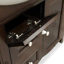 Shop Chic Mobile Bagno 105 cm Marrone Noce Scuro Arte povera con Ante e cassetti
