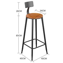 BESTSOON Sgabelli da Bar Sgabelli da Bar, Sedia da Bar in Legno Massello in Stile Industriale Semplice (Size:40 * 40 * 111CM; Color:Black)