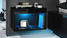 elb Due Comodini Design sospesi o a Terra. Frontali in 12 Colori a Scelta. Anche con con luci a LED. Modello Giga (Nero Lucido)