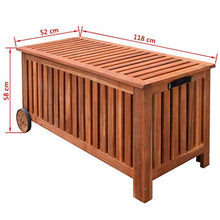 vidaXL Box per Cuscini Contenitore Stoccaggio Esterno Legno Acacia 118x52x58 cm