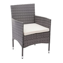 Mendler Salottino da Esterno Giardino HWC-F55 polyrattan Grigio con Cuscini Avorio