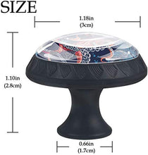 Ricamo Polpo Onde Di Mare Pesci Pomelli per Porta Set di 4 Pomelli per Mobili Manopole per Cassetti Cucina Armadio Vetro