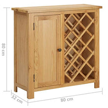 vidaXL Cantinetta per 11 bottiglie, 80 x 32 x 80 cm, rovere massiccio