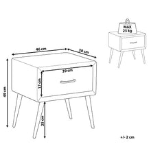 Beliani Comodino Stile Industrial Rustico Legno Scuro Gambe in Ferro Vonore