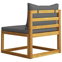 vidaXL Set Divani da Giardino 2 pz con Cuscini Grigio Scuro in Acacia