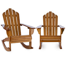 blumfeldt Rushmore Set 2 x Sedia da Giardino Stile Adirondack a Dondolo (71 x 95 x 105 CM, braccioli Extra Lunghi, Laccatura Resistente alle intemperie) Marroni