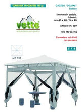Vette 51718 CDF05131 Gazebo con Zanzariera, Metallo, Bianco, 3x3x2.6 cm