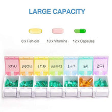 Portapillole per 7 giorni, in plastica portatile, 7 scomparti, 7 colori