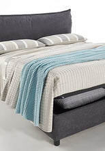 EVERGREENWEB - Letto con Moderno Box Contenitore e Rete a Doghe in Legno Elegante Testiera Tessuto Imbottito SFODERABILE Ideale per Camera da Letto (GRIGIO SCURO, 160X190)