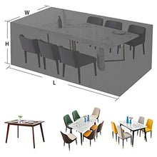 QIANC Copertura Tavolo Esterno,Coperture per Set Arredo Giardino,Impermeabile e Resistente UV,per divani e sedie,350x260x70cm(136x101x27in)_Silver