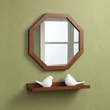 WLABCD Specchio, Bagno, Montaggio a Parete, Specchio da Muro, Specchio per Trucco, Strimbotteria, Vanity a Muro Vanity in Legno Octagono in Legno Octagono Appeso Nordic Semplice Rasatura