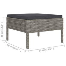 SKM Set Divani da Giardino 2 pz con Cuscini in Polyrattan Grigio (14.5kg)