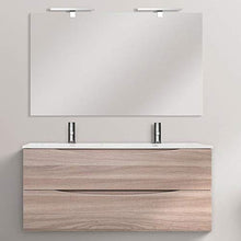 Bagno Italia Mobile Arredo Bagno Light 120cm sospeso doppio lavabo rovere con due cassetti soft close Mobili I