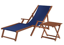 Erst-Holz 5 Varianti/Colori di Tessuti per Robusta Sedia a Sdraio particolarmente Larga V-10-500, Colore di Stoffa:Blu