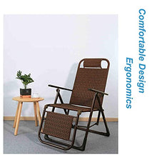 JFFFFWI Sedia Pieghevole Zero Gravity Sedia da Giardino reclinabile in Rattan, Sedia reclinabile con Blocco Zero Gravity Soggiorno Giardino Prato, Sedia a Sdraio da Esterno Oversize Pieghevole, Marr