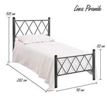 SomnusSana Letto in Ferro Battuto Moderno Singolo PIRAMIDE - Made in Italy Vari colori da cm 80x190 Artigianale (Verde Anticato)