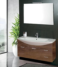 mazzoni Mobile da Bagno Sospeso 108cm Manhattan Noce Scuro Frassinato
