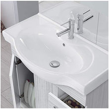 Inbagno Arredo Bagno Moderno a Terra Larghezza 82 cm Colore Grigio Completo di Specchio e Lavabo in Ceramica