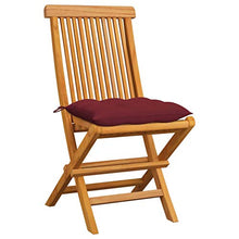 vidaXL Sedie da Giardino con Cuscini Rosso Vino 6 pz Massello di Teak